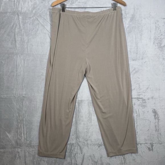 Easywear by Chicos Pull On Slinky Pant Womens 2 (M/L) Tan High Rise Stretch - Picture 3 of 14
